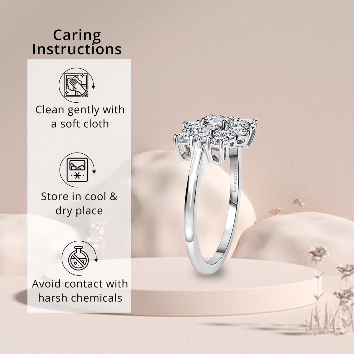Luxuriant Lab Grown Diamond G-H SI 1.00 ctw Boat Ring in Rhodium Over Sterling Silver (Size 6.0) image number 6