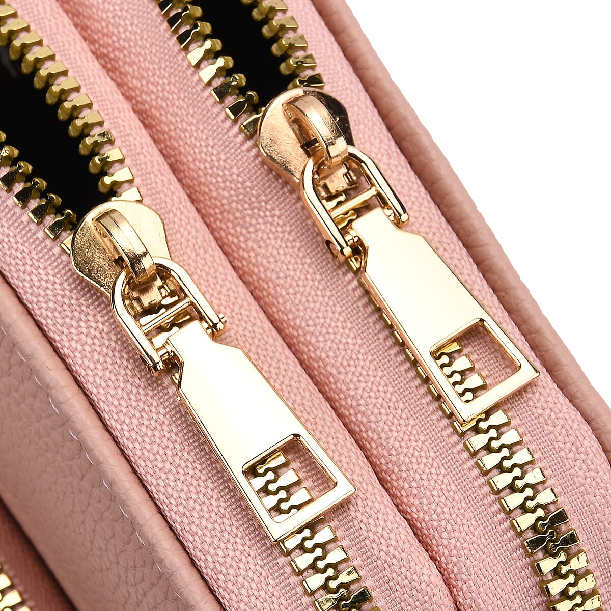 Set of 2Pcs Pink Faux Leather Crossbody Bag with Card Holder image number 4