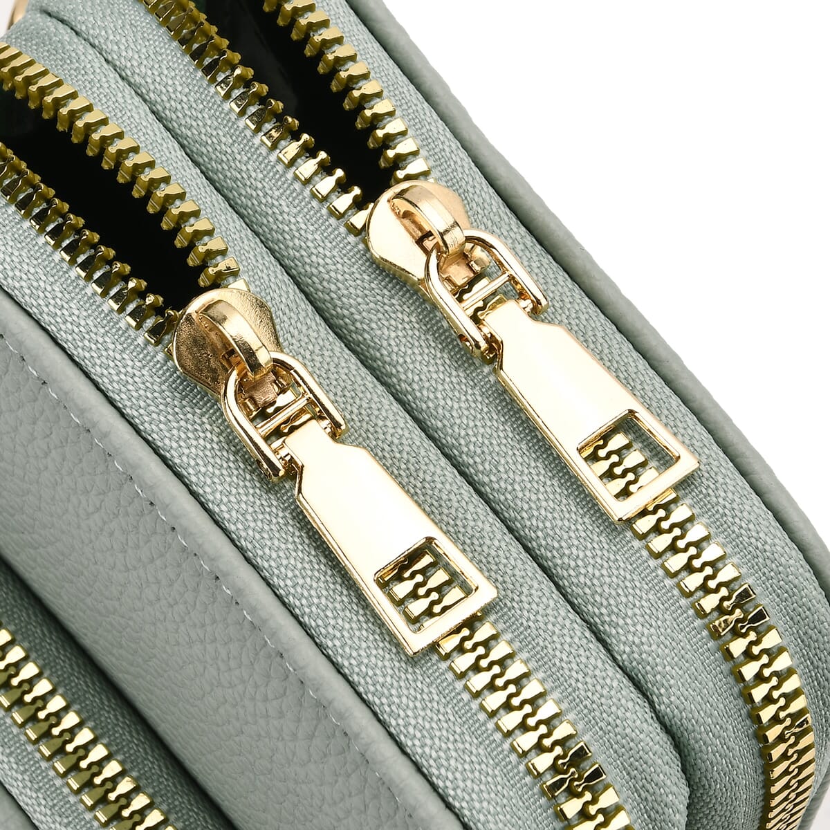 Set of 2Pcs Mint Green Faux Leather Crossbody Bag with Card Holder image number 2