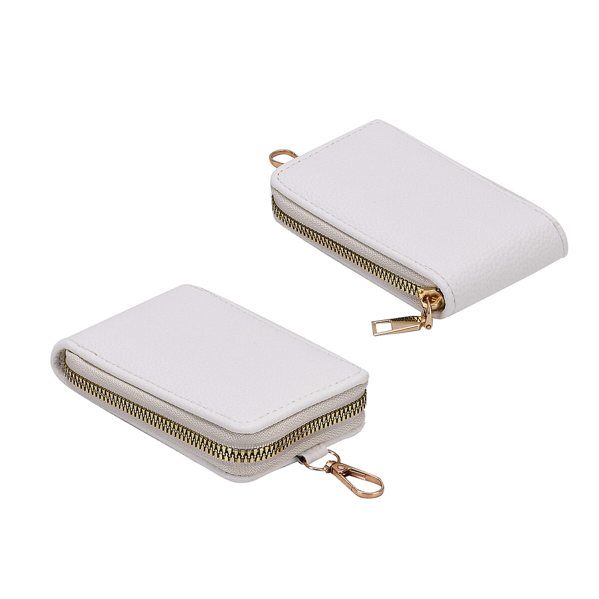 Set of 2Pcs White Faux Leather Crossbody Bag (4.53x2.36x6.89) with Card Holder (2.95x4.53) image number 5