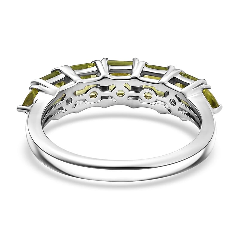 D'Joy Arizona Peridot 2.20 ctw Band Ring in Platinum Over Sterling Silver (Size 10.0)