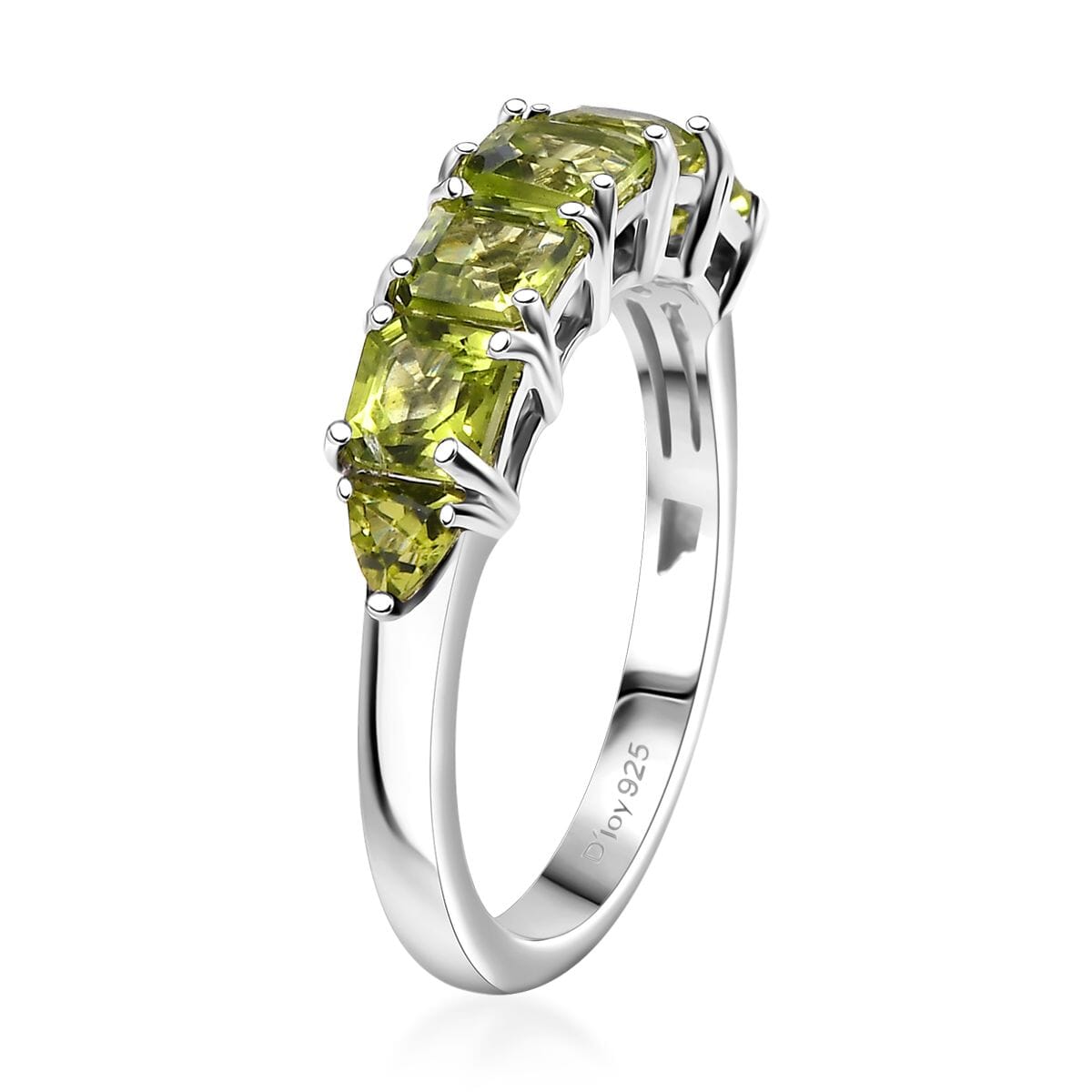 Arizona Peridot 2.20 ctw Band Ring in Platinum Over Sterling Silver (Size 9.0) image number 3