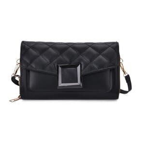 Black Faux Leather Crossbody Bag