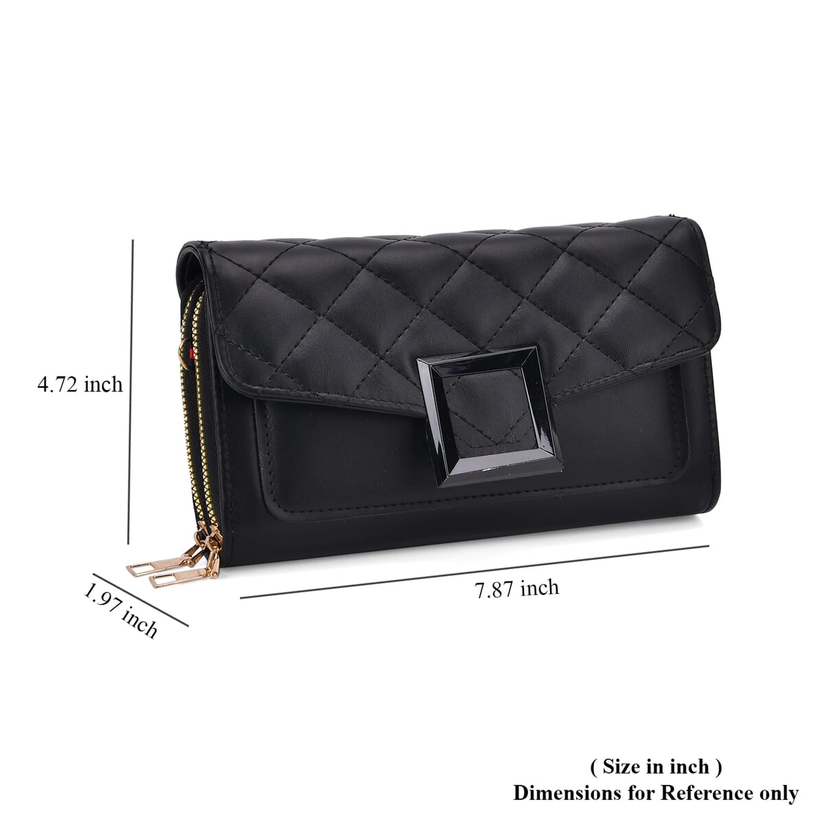 Black Faux Leather Crossbody Bag image number 6