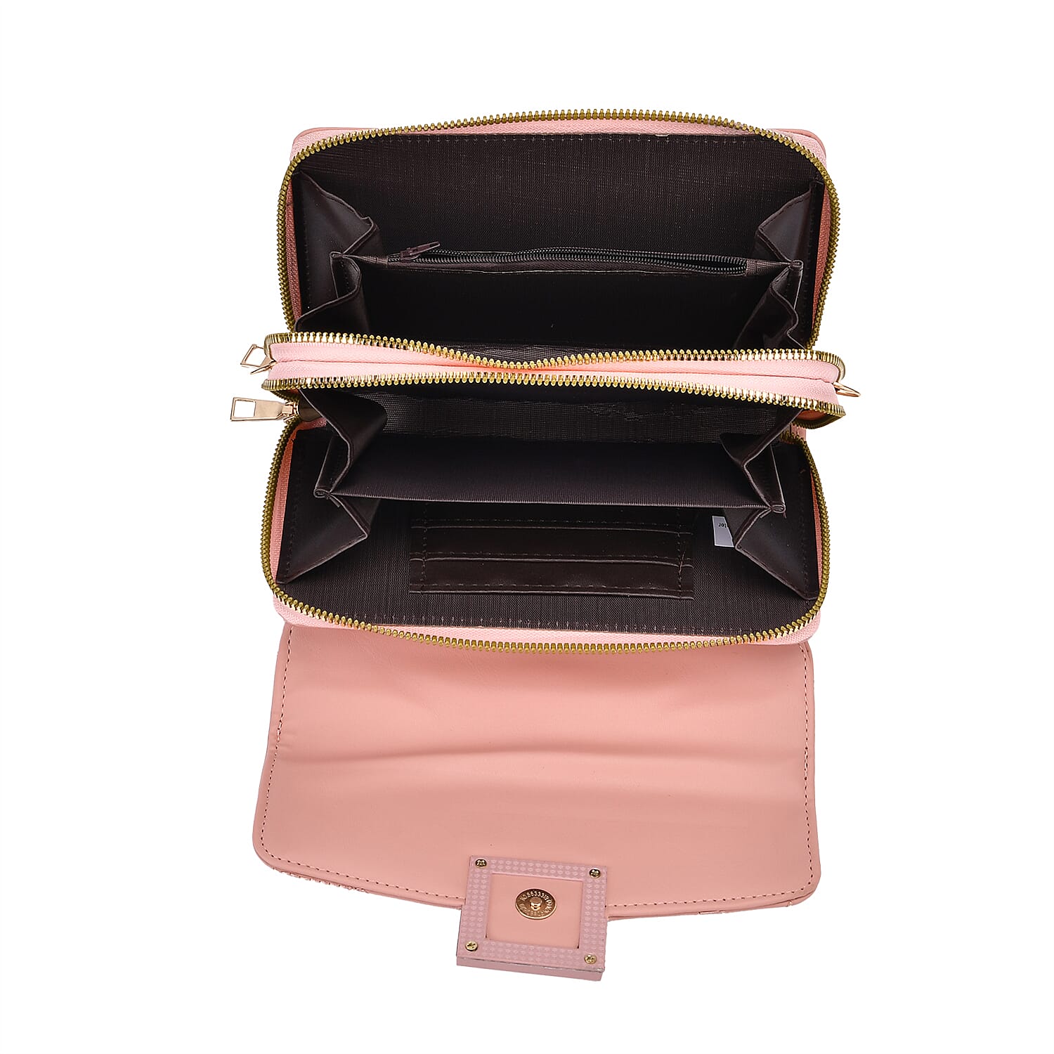 Pink Faux Leather Crossbody Bag