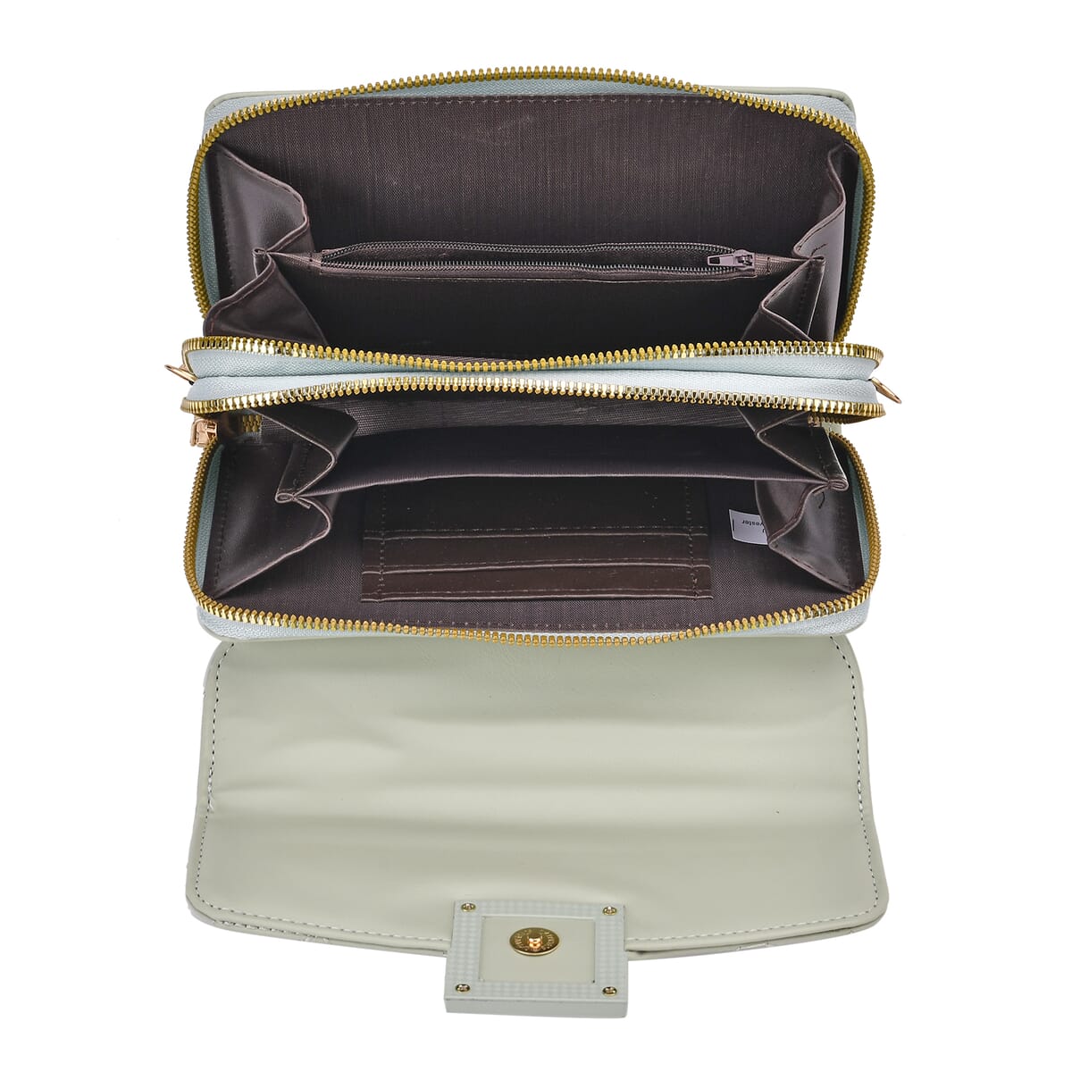 Mint Green Faux Leather Crossbody Bag image number 4