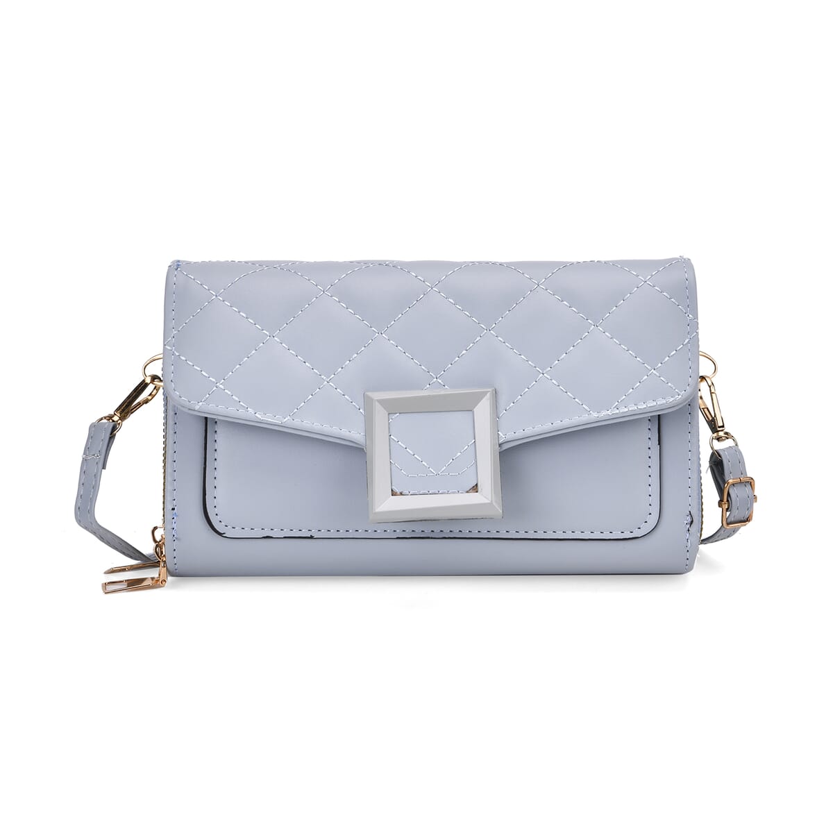 Blue Faux Leather Crossbody Bag image number 0