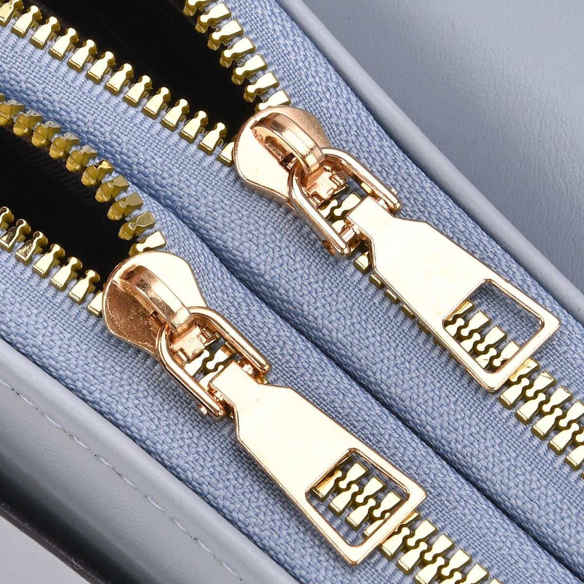Blue Faux Leather Crossbody Bag image number 5