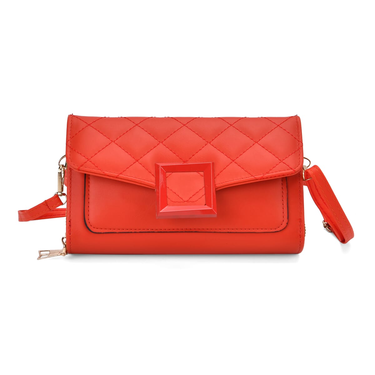 Red Faux Leather Crossbody Bag image number 0