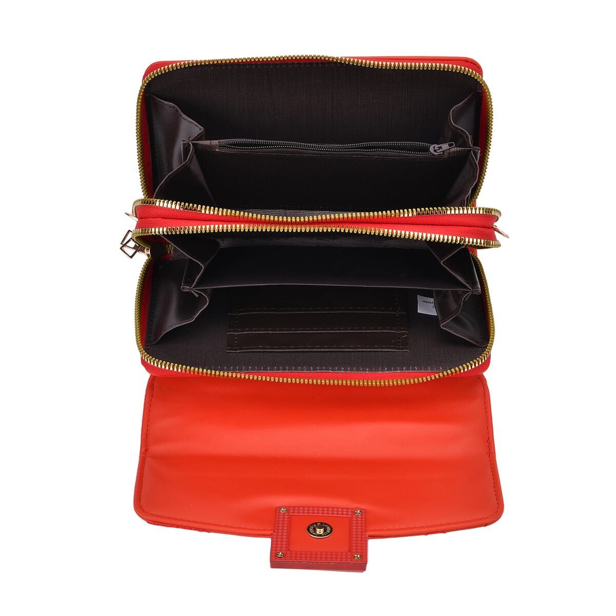 Red Faux Leather Crossbody Bag image number 4