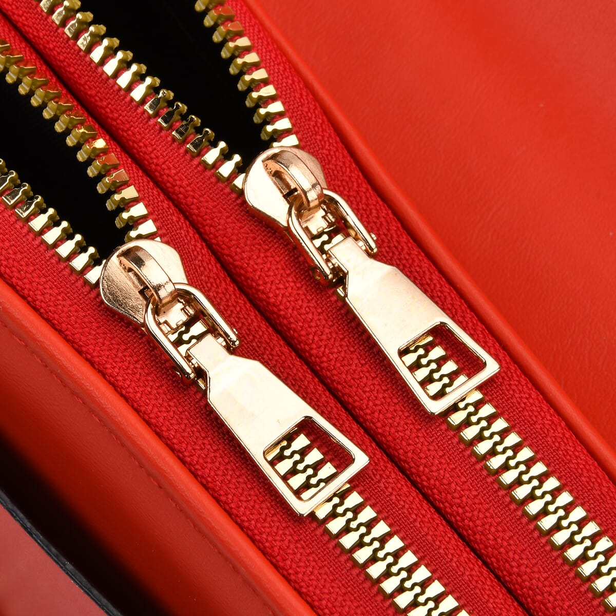 Red Faux Leather Crossbody Bag image number 5