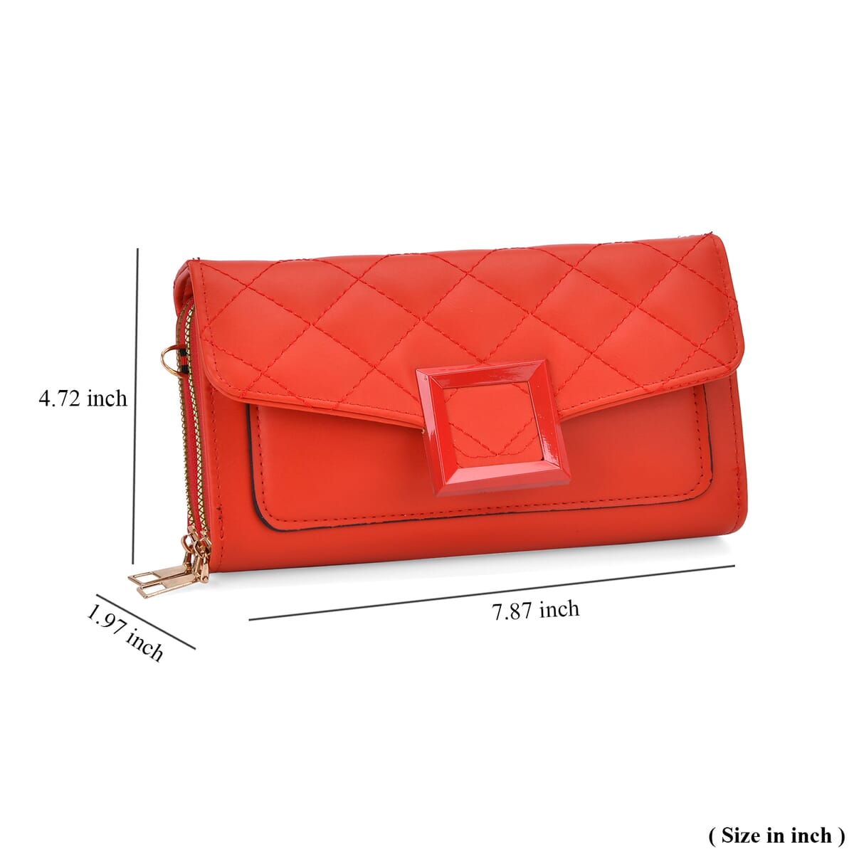 Red Faux Leather Crossbody Bag image number 6