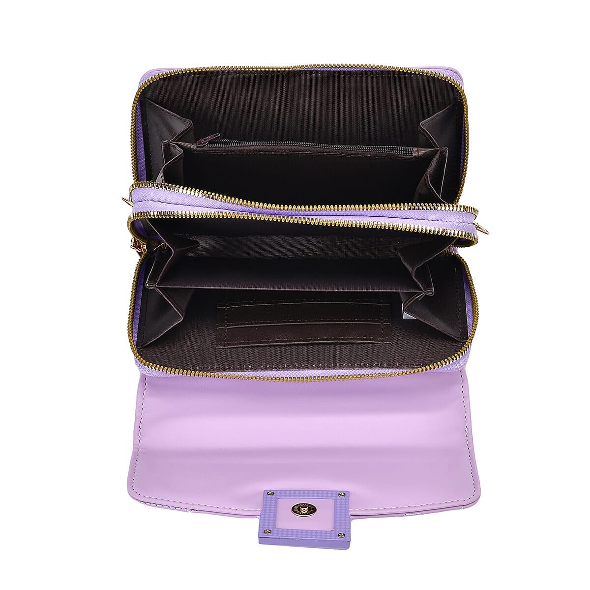 Purple Faux Leather Crossbody Bag image number 4
