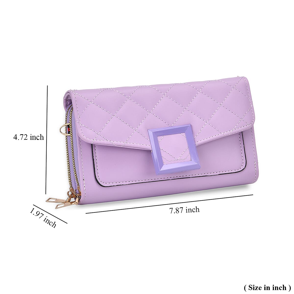 Purple Faux Leather Crossbody Bag image number 6