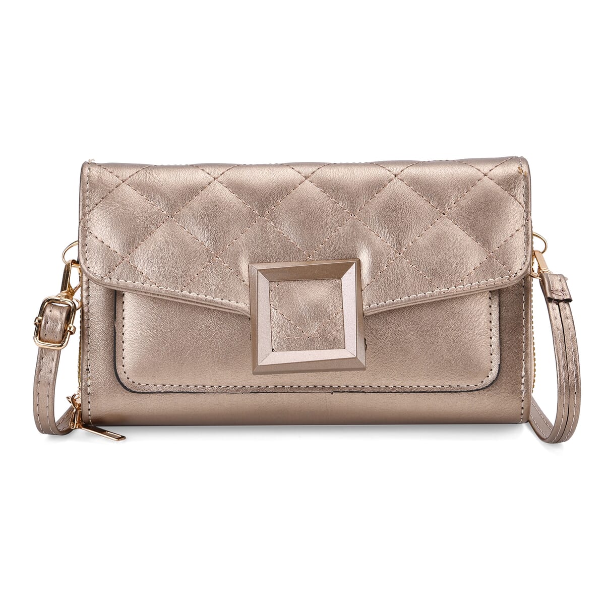 Tin Gold Faux Leather Crossbody Bag image number 0