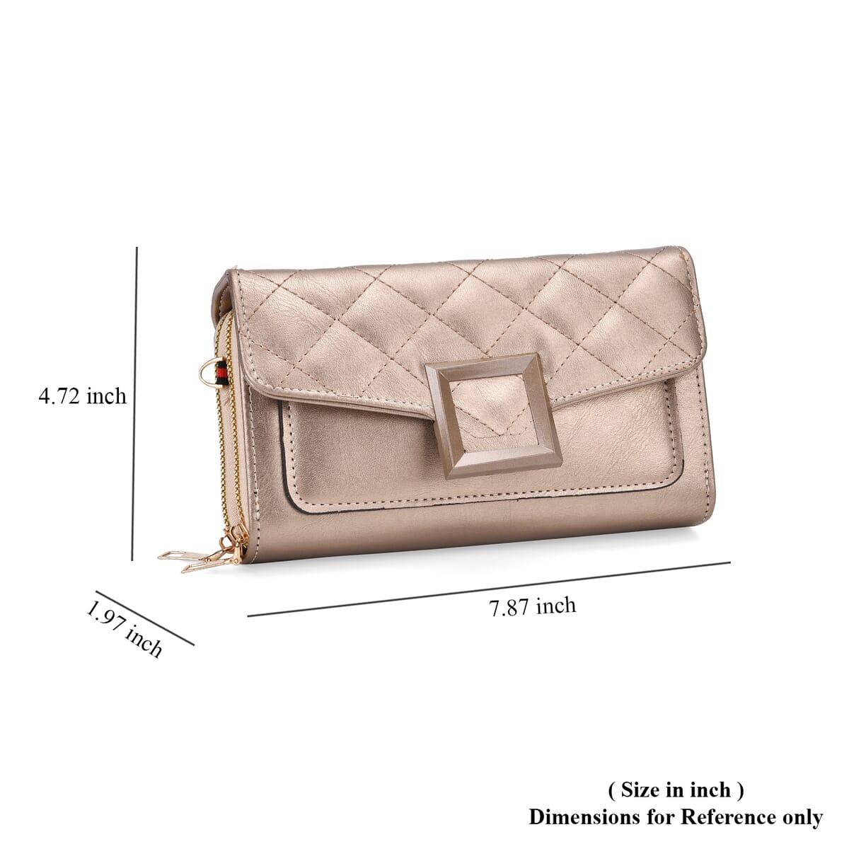 Tin Gold Faux Leather Crossbody Bag image number 6