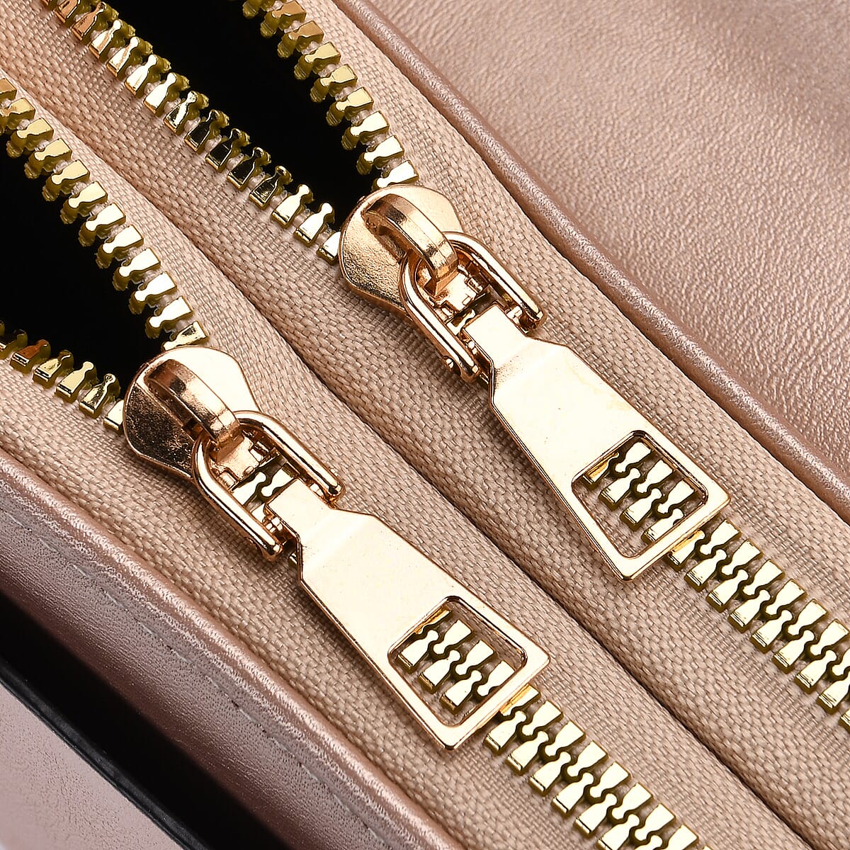 Champagne Faux Leather Crossbody Bag image number 5