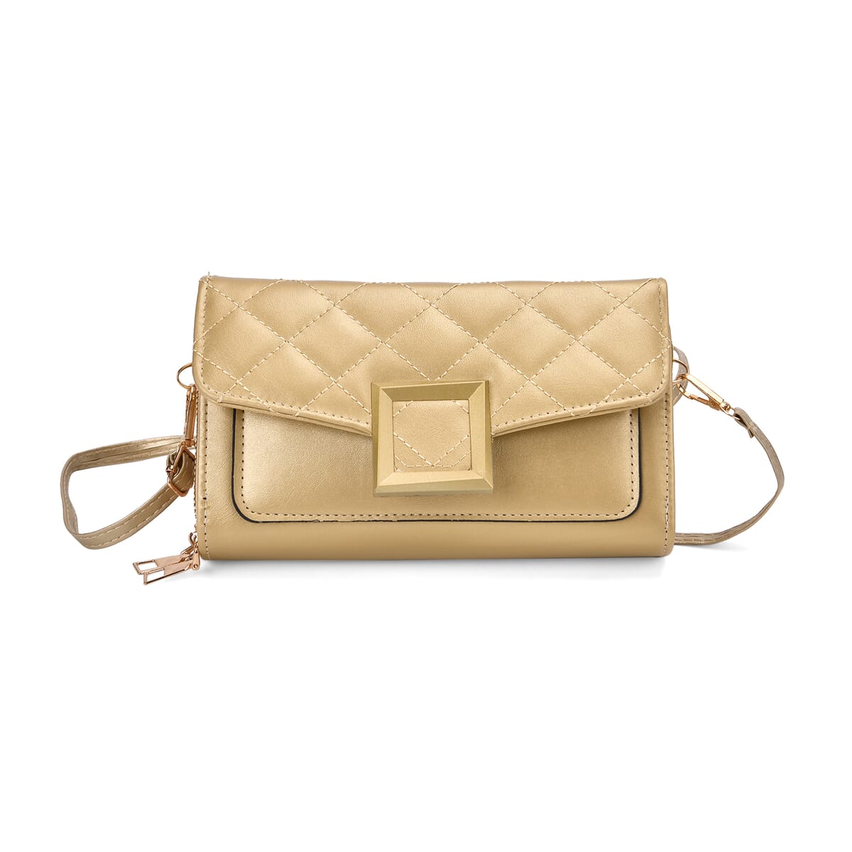 Gold Faux Leather Crossbody Bag image number 0