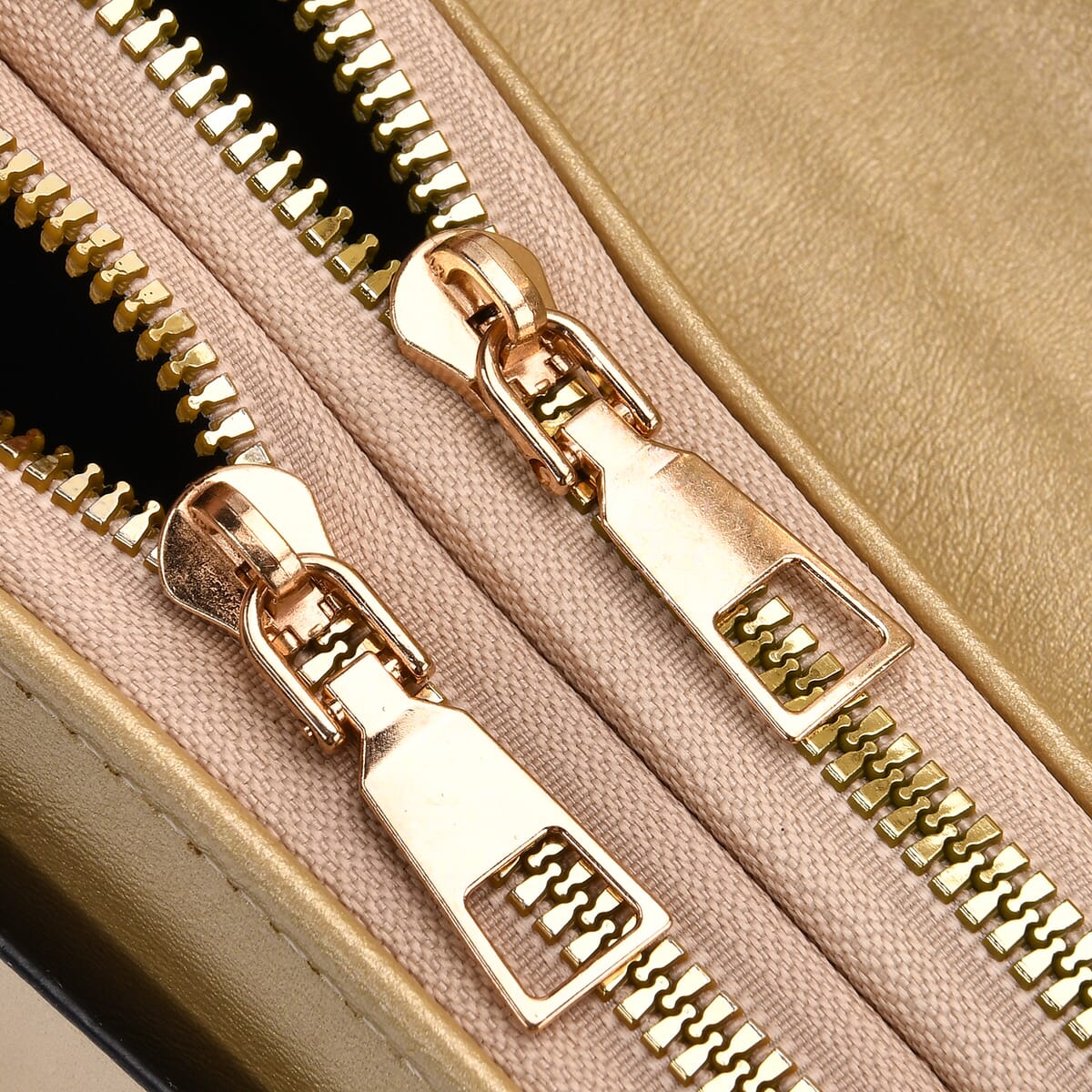 Gold Faux Leather Crossbody Bag image number 5