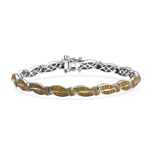D'Joy Yellow Diamond (IR) 2.00 ctw Bracelet in Rhodium Over Sterling Silver (7.25 In)
