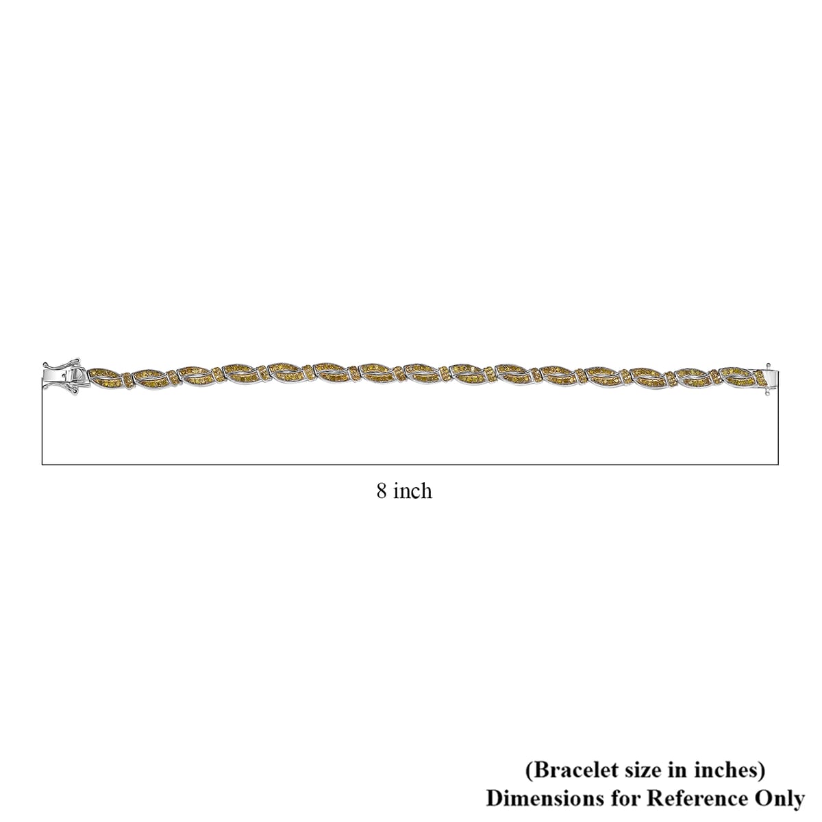 D'Joy Yellow Diamond (IR) 2.00 ctw Bracelet in Rhodium Over Sterling Silver (7.25 In) image number 4