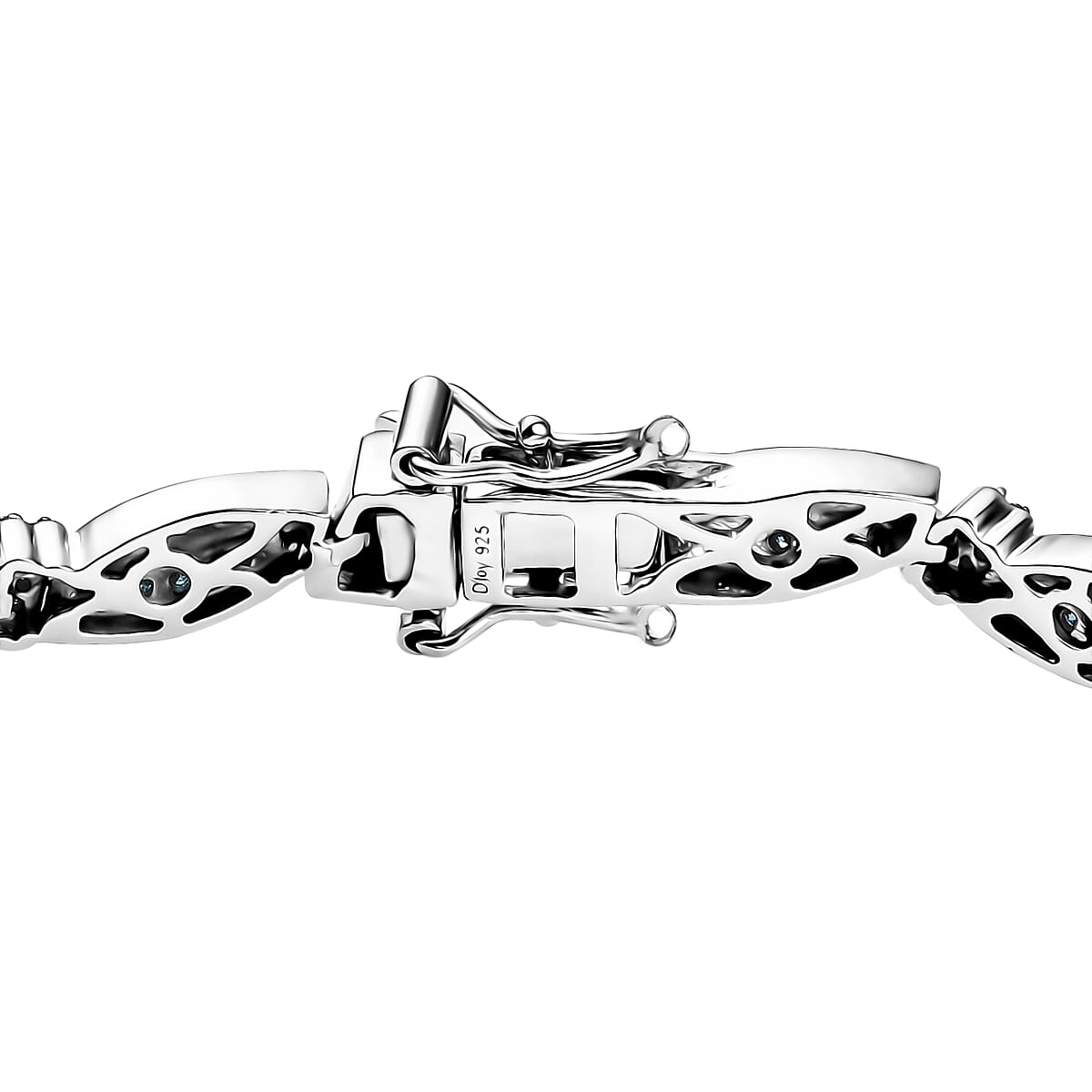 D'Joy Blue Diamond (IR) 2.00 ctw Bracelet in Rhodium Over Sterling Silver (7.25 In) image number 3