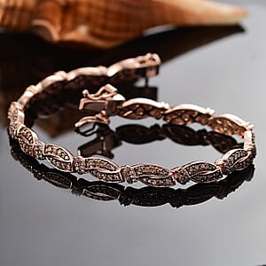 D'Joy Natural Champagne Diamond 2.00 ctw Bracelet in 18K Vermeil Rose Gold Over Sterling Silver (7.25 In)