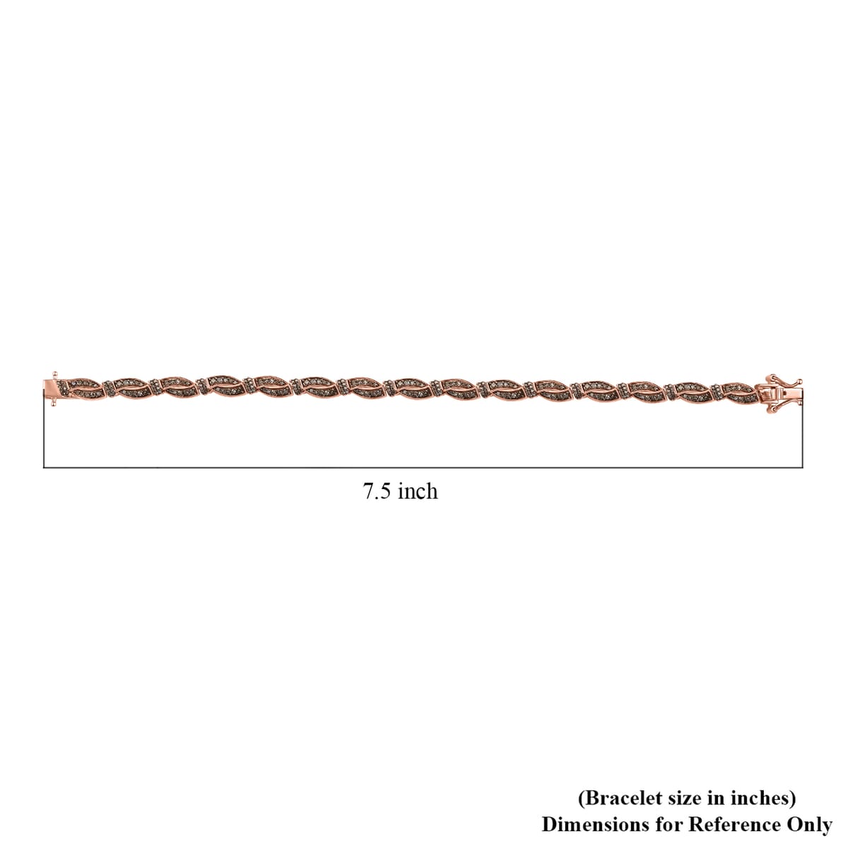 D'Joy Natural Champagne Diamond 2.00 ctw Bracelet in 18K Vermeil Rose Gold Over Sterling Silver (7.25 In) image number 4