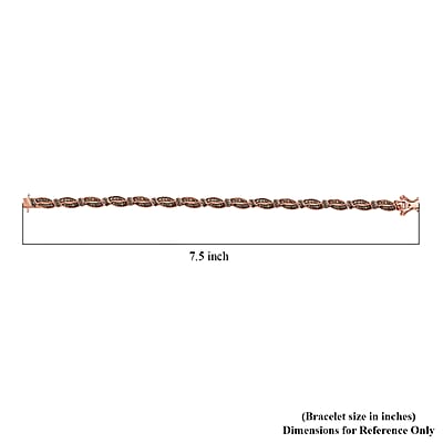 D'Joy Natural Champagne Diamond 2.00 ctw Bracelet in 18K Vermeil Rose Gold Over Sterling Silver (7.25 In)