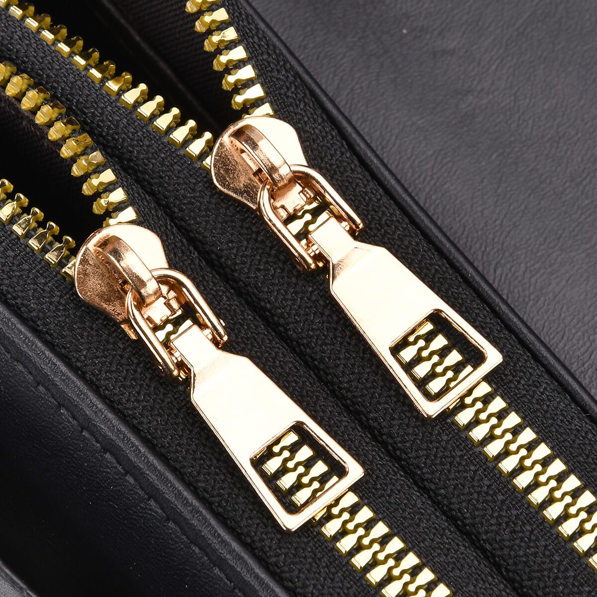 Black Faux Leather Crossbody Bag (7.87x1.97x4.72) with Adjustable Shoulder Strap image number 5