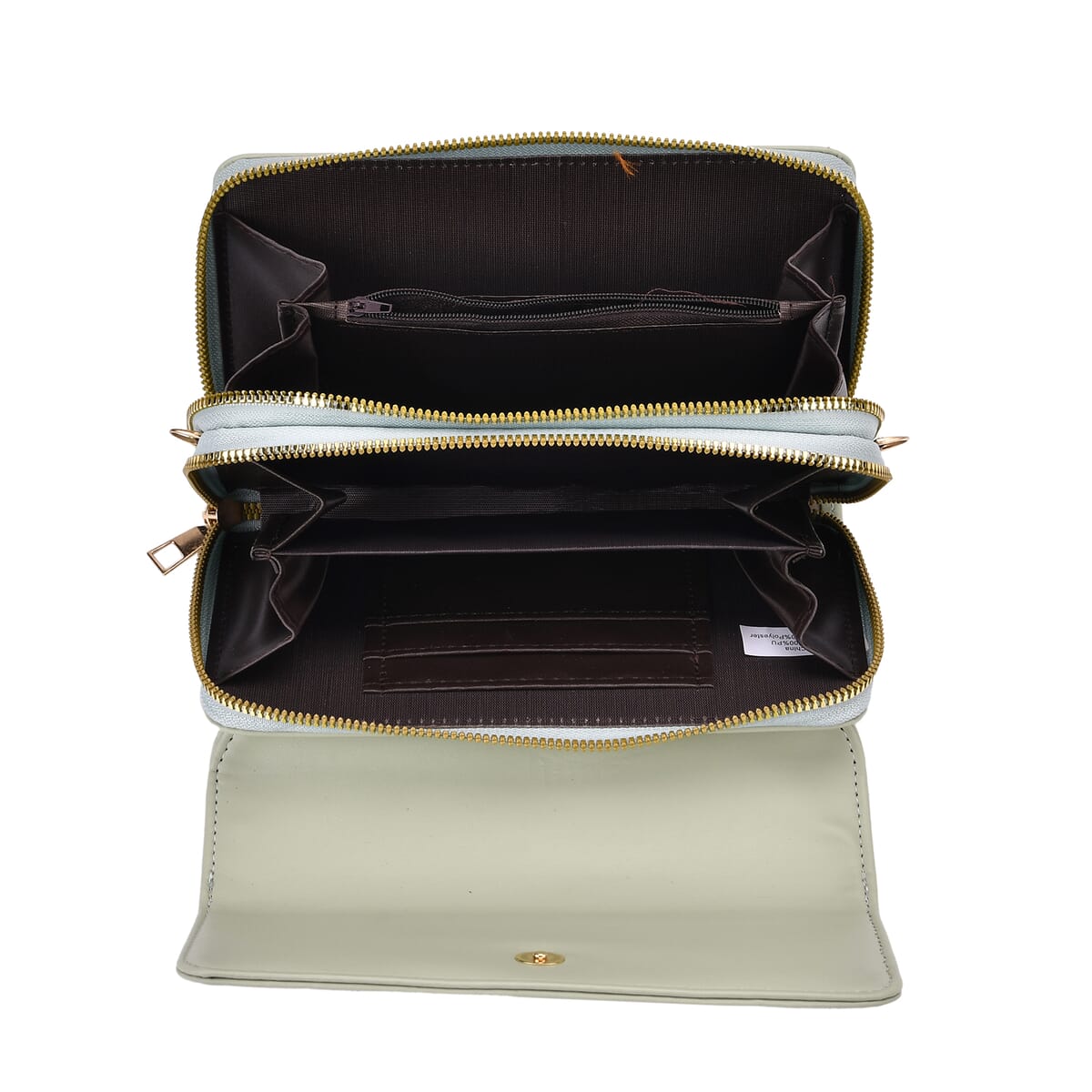 Green Faux Leather Crossbody Bag (7.87x1.97x4.72) with Adjustable Shoulder Strap image number 4