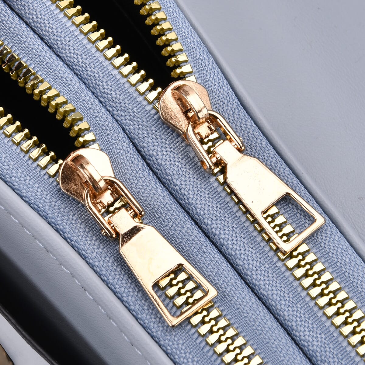 Blue Faux Leather Crossbody Bag (7.87x1.97x4.72) with Adjustable Shoulder Strap image number 5