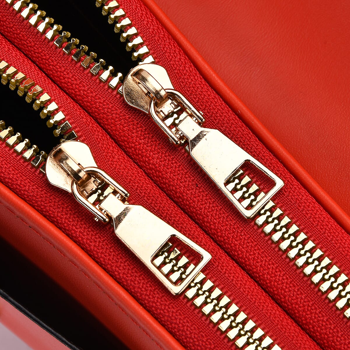 Red Faux Leather Crossbody Bag (7.87x1.97x4.72) with Adjustable Shoulder Strap image number 5