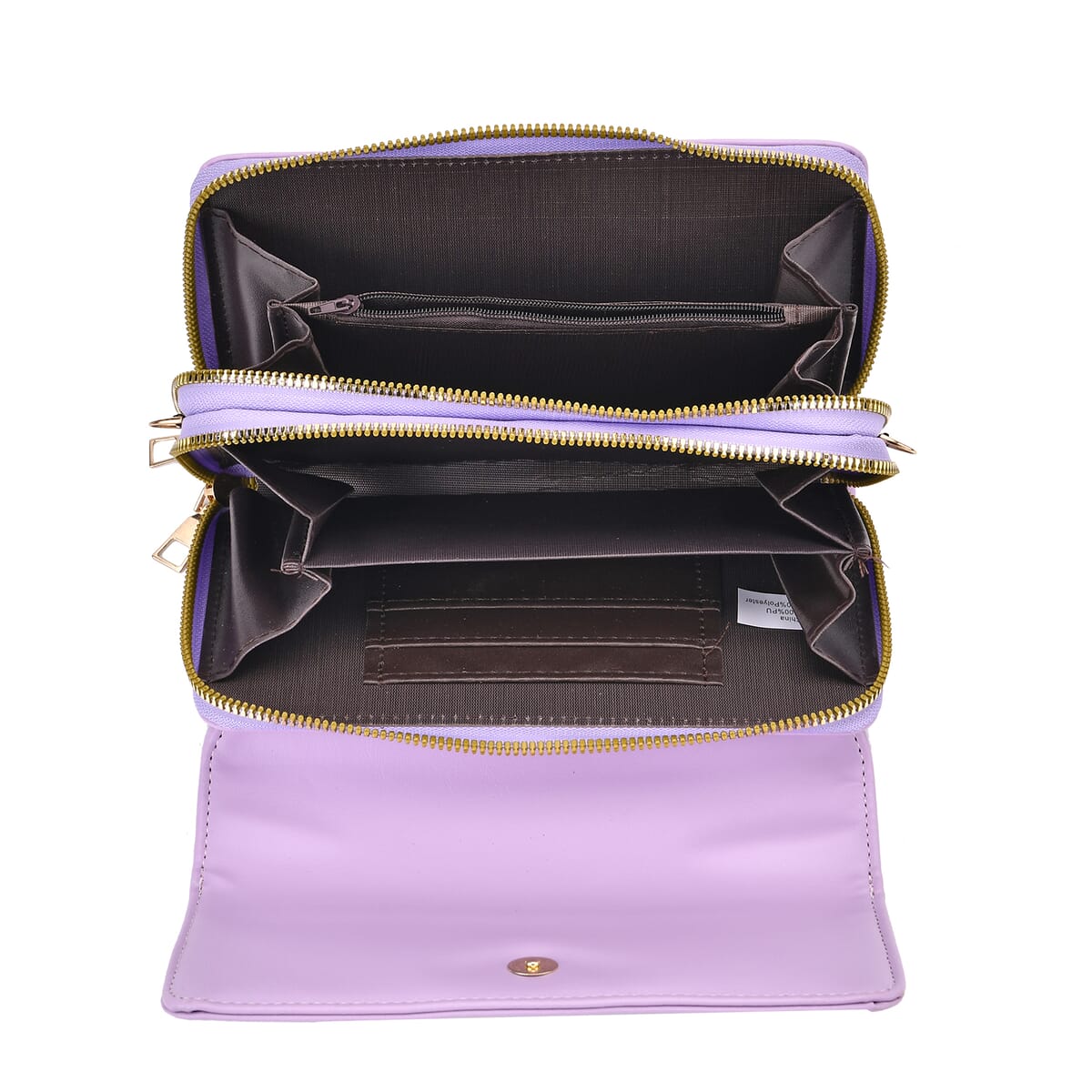Purple Faux Leather Crossbody Bag (7.87x1.97x4.72) with Adjustable Shoulder Strap image number 4