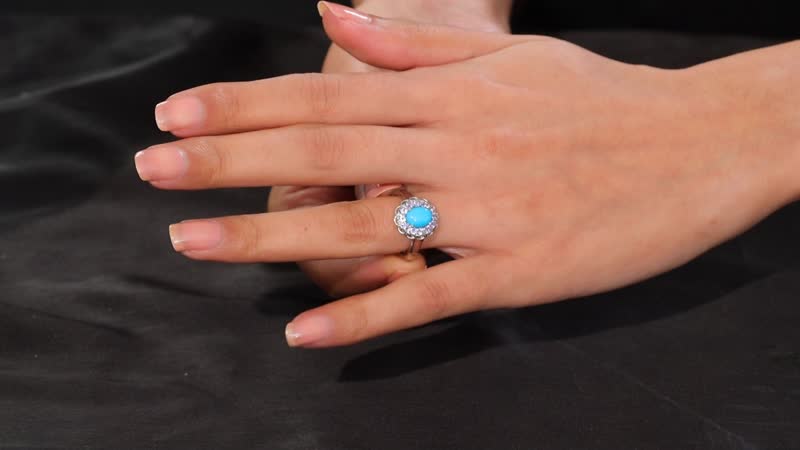 Sleeping Beauty Turquoise, Tanzanite Azure Majesty Ring in Platinum Over Sterling Silver (Size 10.0) 1.50 ctw