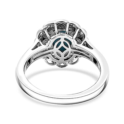 D'Joy Sleeping Beauty Turquoise and Tanzanite 1.50 ctw Azure Majesty Ring in Platinum Over Sterling Silver (Size 5.0)