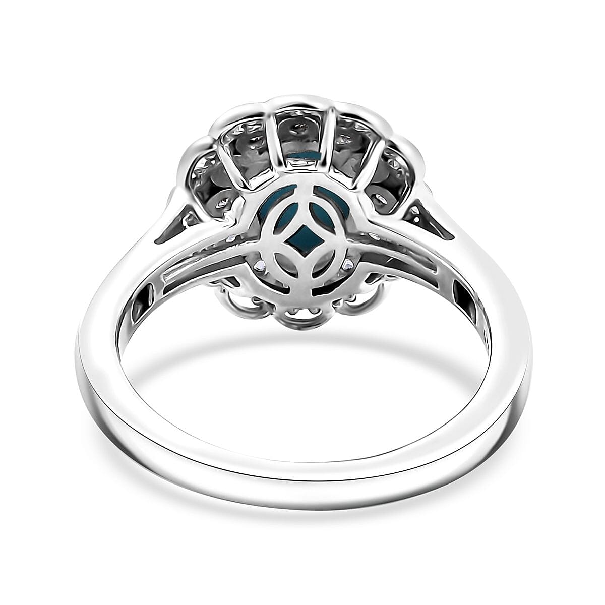 D'Joy Sleeping Beauty Turquoise and Tanzanite 1.50 ctw Azure Majesty Ring in Platinum Over Sterling Silver (Size 7.0) image number 4