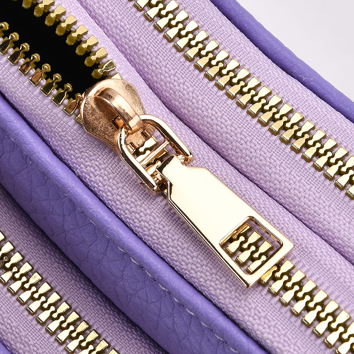 Purple Heart Shape Faux Leather Crossbody Bag with Adjustable Shoulder Strap image number 5