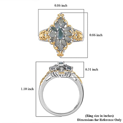 Narsipatnam Alexandrite 1.20 ctw Eternal Blossom Ring in 18K Vermeil YG and Rhodium Over Sterling Silver (Size 10.0)