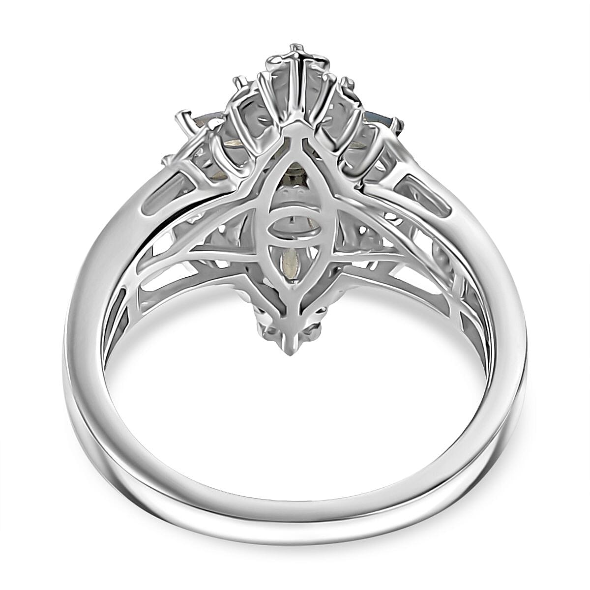 D'Joy Narsipatnam Alexandrite 1.20 ctw Eternal Blossom Ring in 18K Vermeil YG and Rhodium Over Sterling Silver (Size 7.0)