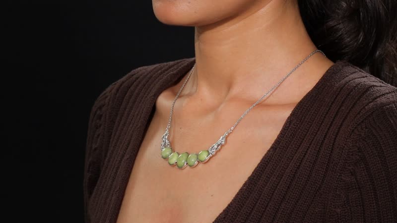 Karis Connemara Marble 22.60 ctw Verdant Grace Necklace in Platinum Bond 18 Inches