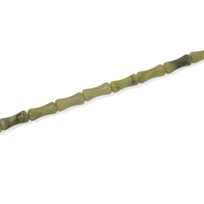 Connemara Marble Bamboo Beaded 90.00 ctw Necklace 18-20 Inches Stainless Steel