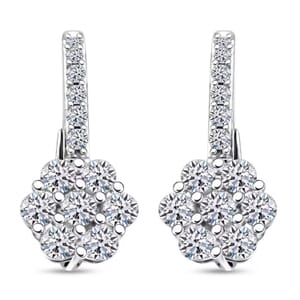 Luxuriant Lab Grown Diamond G-H SI 1.00 ctw Earrings in Sterling Silver 