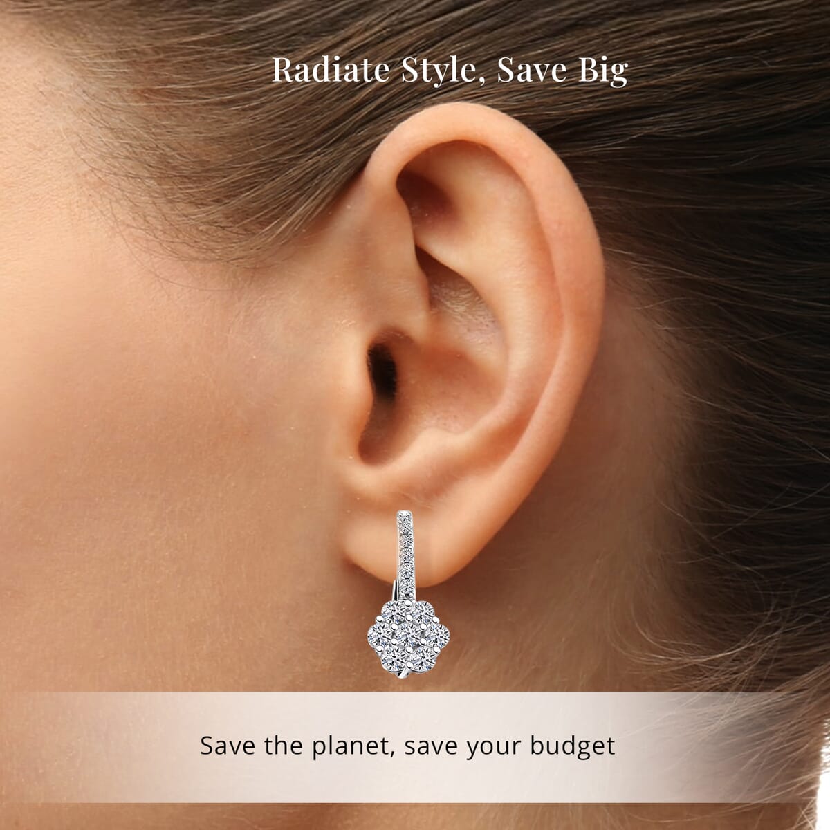 Luxuriant Lab Grown Diamond G-H SI 1.00 ctw Earrings in Sterling Silver  image number 1