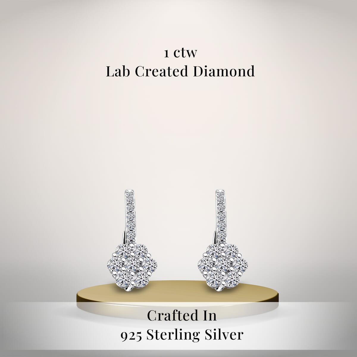 Luxuriant Lab Grown Diamond G-H SI 1.00 ctw Earrings in Sterling Silver  image number 2