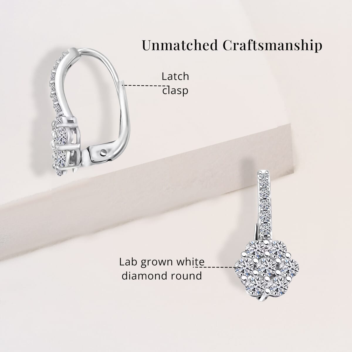 Luxuriant Lab Grown Diamond G-H SI 1.00 ctw Earrings in Sterling Silver  image number 5