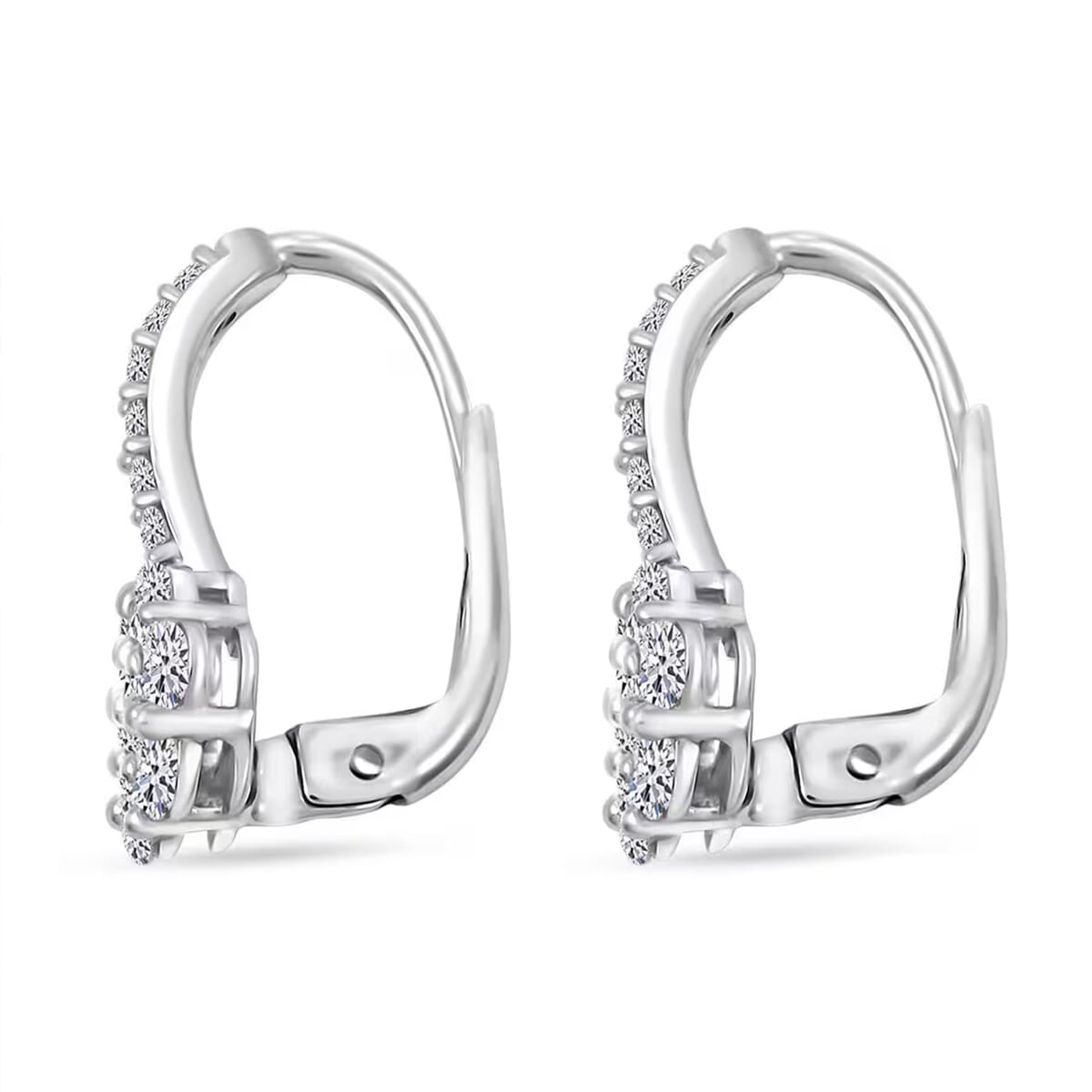 Luxuriant Lab Grown Diamond G-H SI 1.00 ctw Earrings in Sterling Silver  image number 9