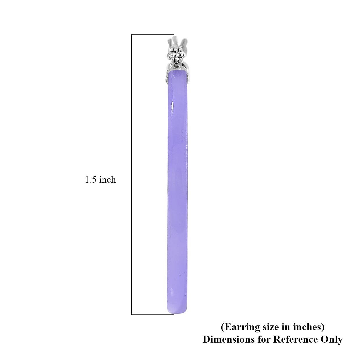 Purple Jade (D) 45.00 ctw Carved Crescent Earrings in Rhodium Over Sterling Silver image number 5