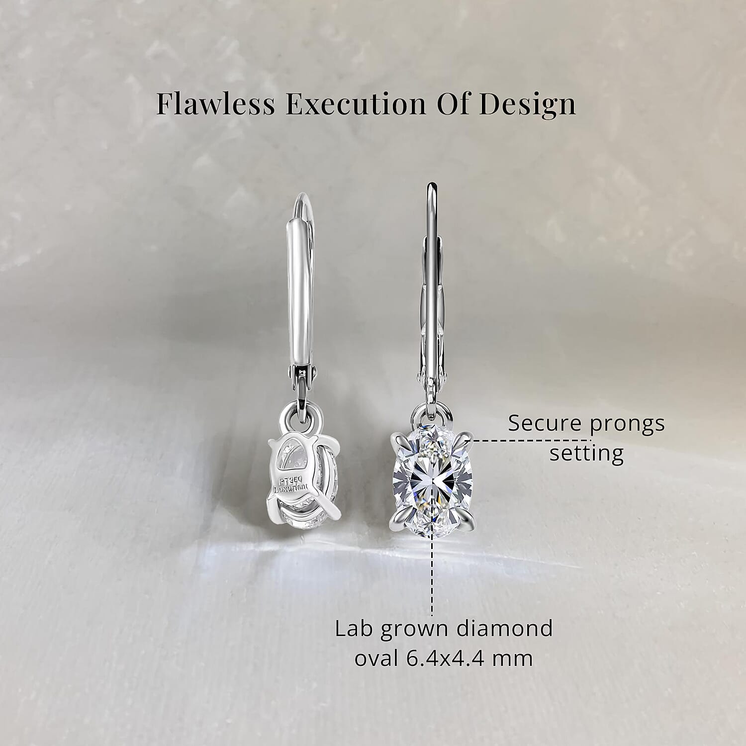 SGL Certified Luxuriant Lab Grown Diamond E-F VS 1.00 ctw Lever Back Earrings in 950 Platinum