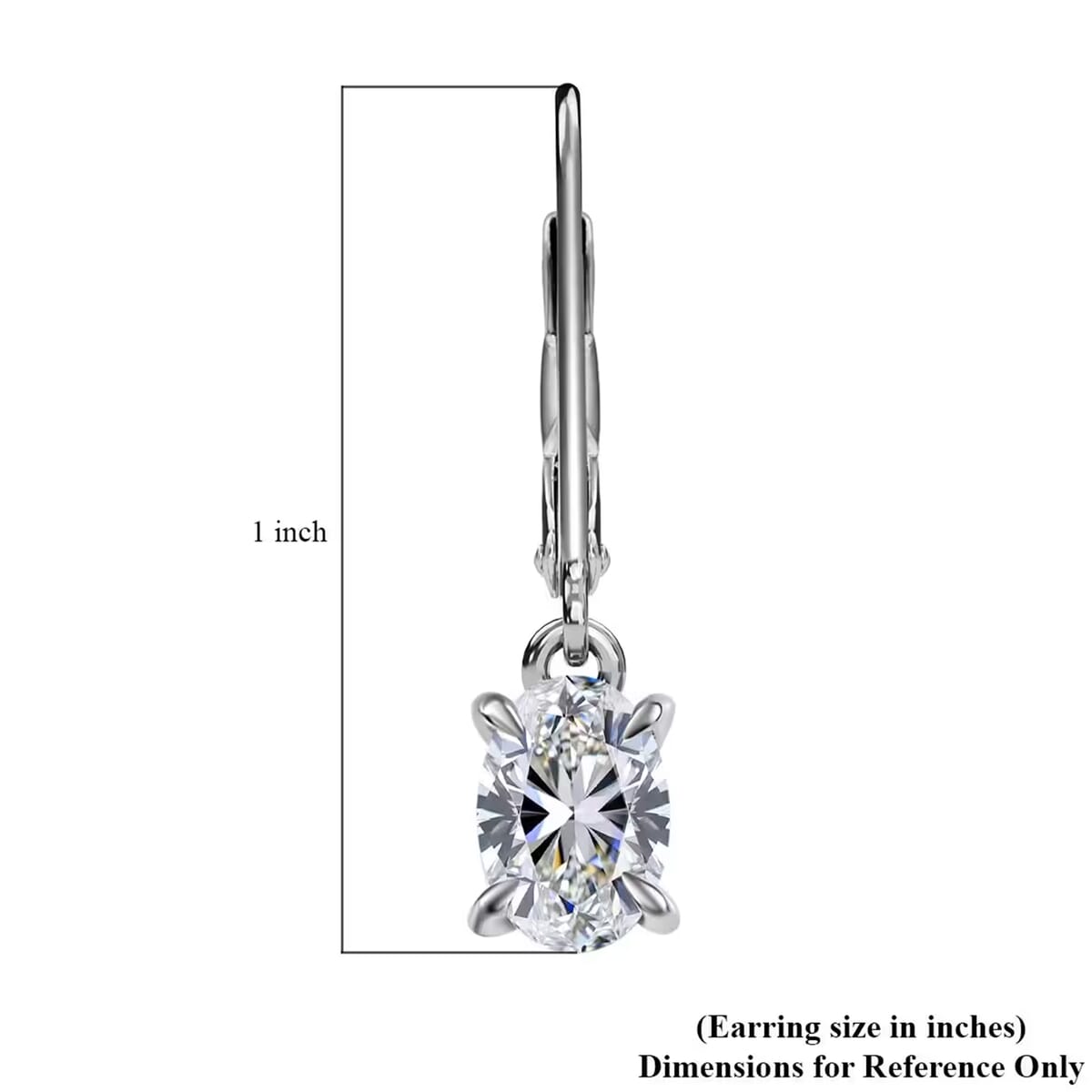 SGL Certified Luxuriant Lab Grown Diamond E-F VS 1.00 ctw Lever Back Earrings in 950 Platinum image number 8